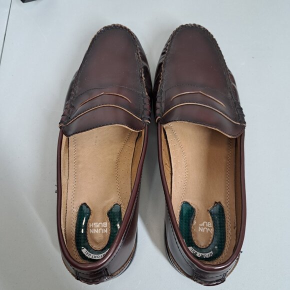Nunn Bush Mens Moc Toe Penny Loafers Shoes Sz 11W Leather Burgundy Slip On Gel main image 4